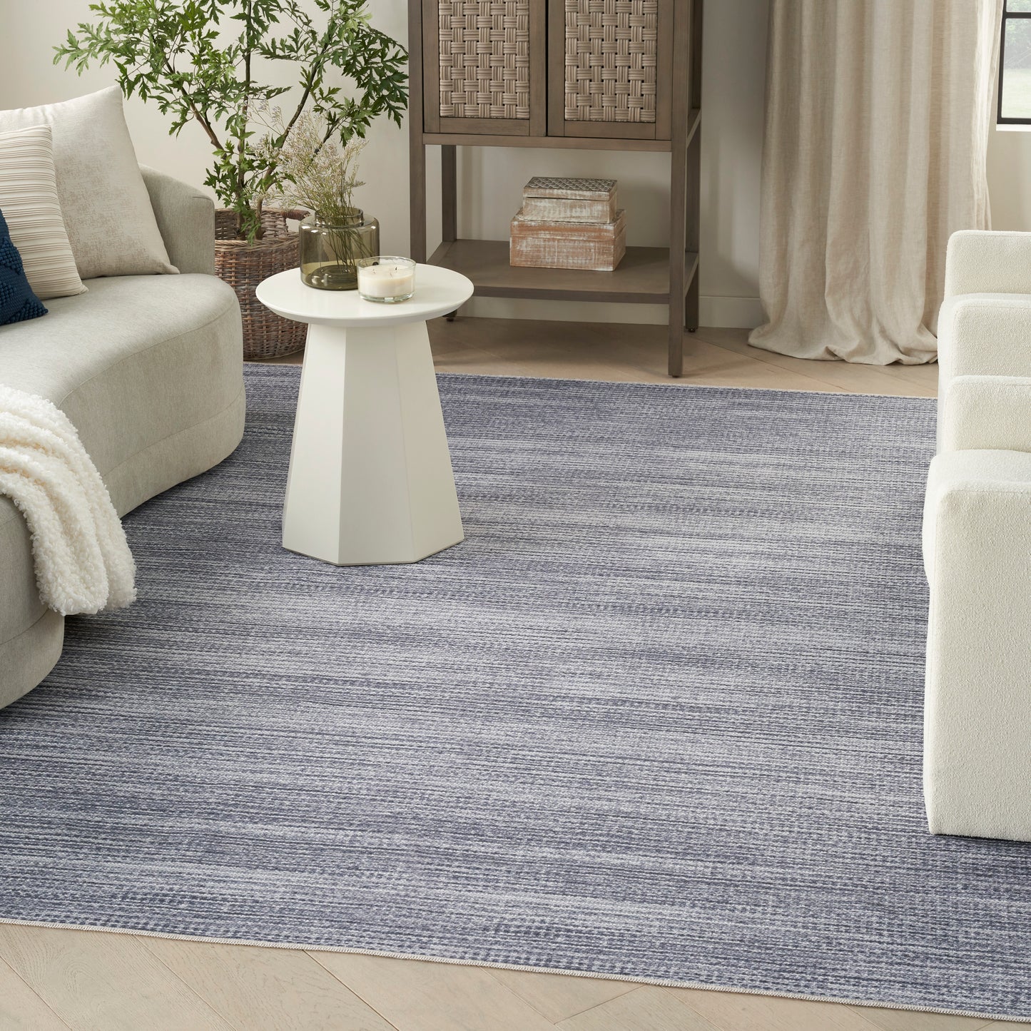 Nourison Nourison Washables 5'2" x 7' Grey Modern Indoor Rug