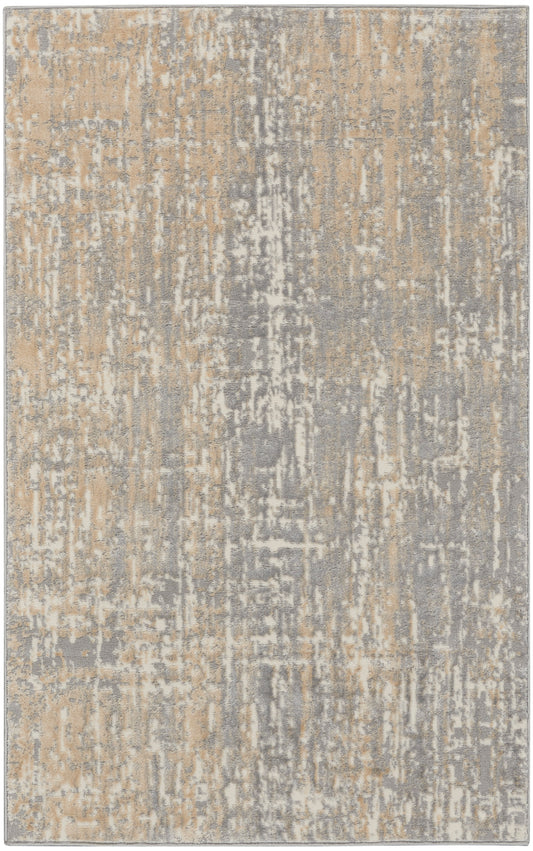 Calvin Klein CK005 Enchanting 3'2" x 5' Grey Beige Modern Indoor Rug