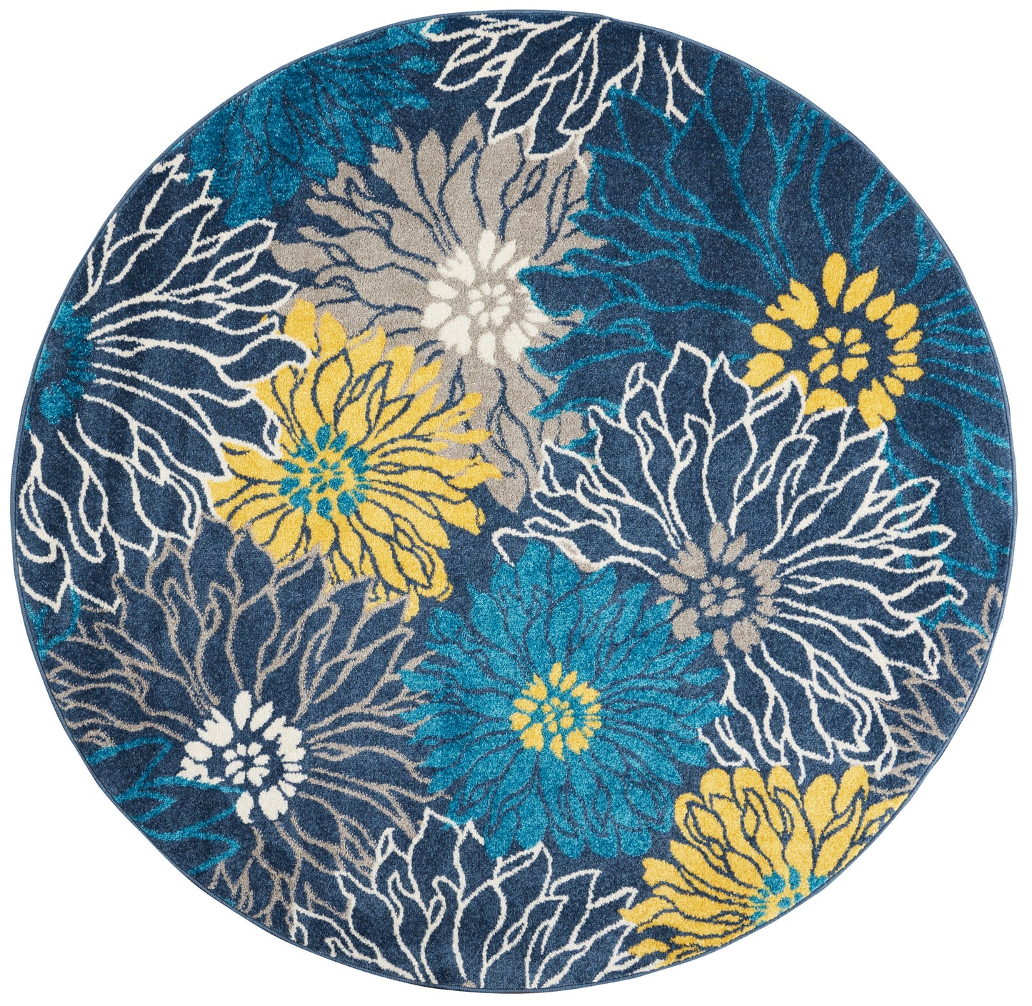 Nourison Passion 5' x Round Blue Contemporary Indoor Rug