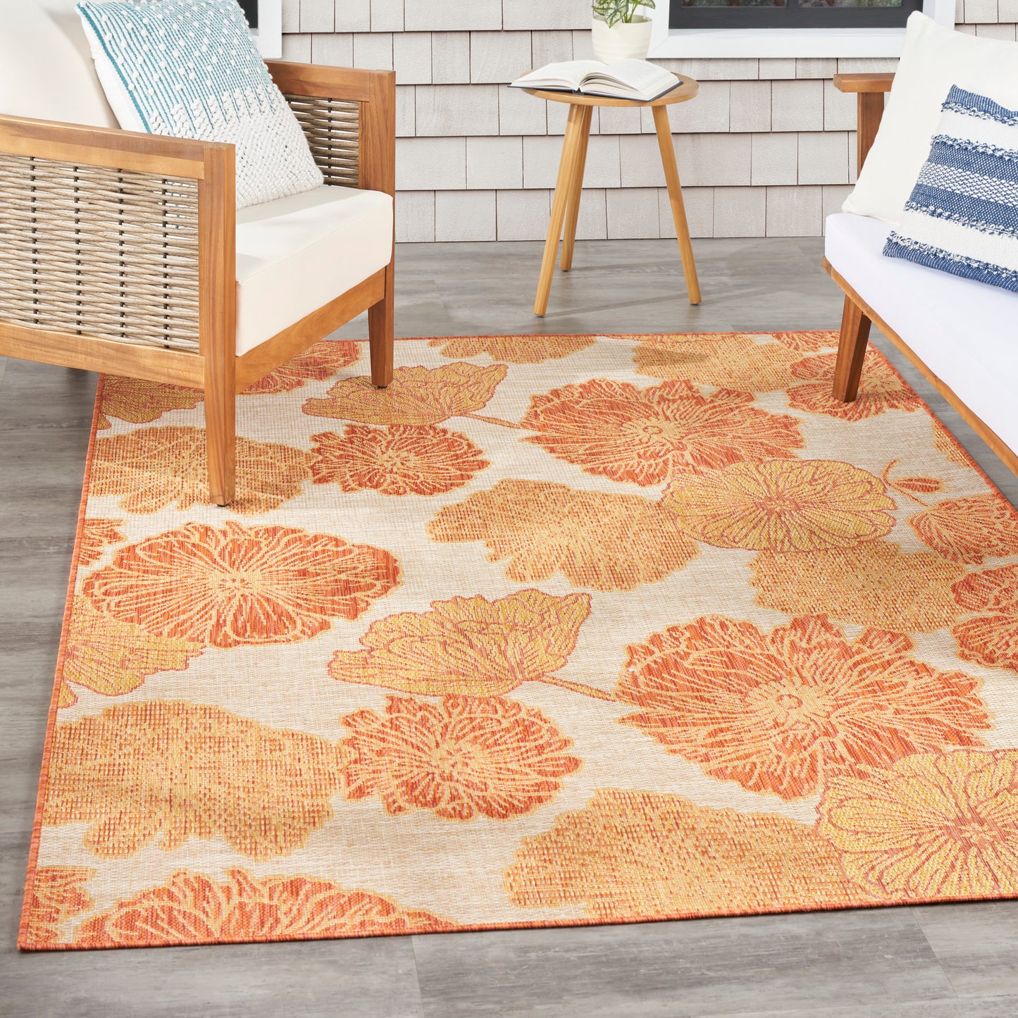 Nourison Garden Oasis 4' x 6' Coral Tropical Rug