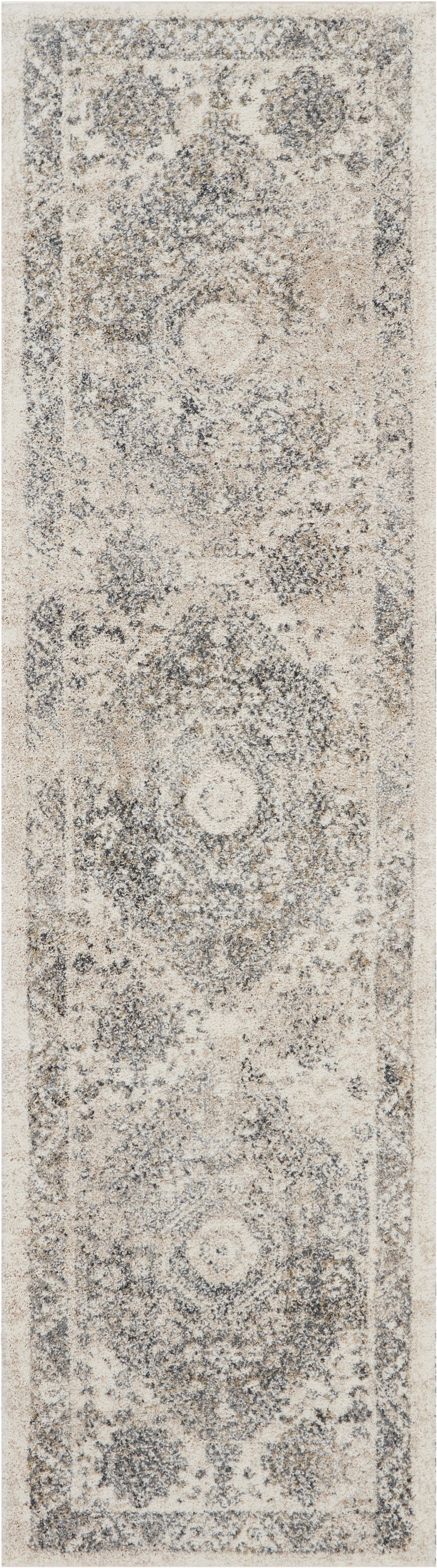 Nourison Fusion 2'2" x 7'6" Cream Grey Vintage Indoor Rug