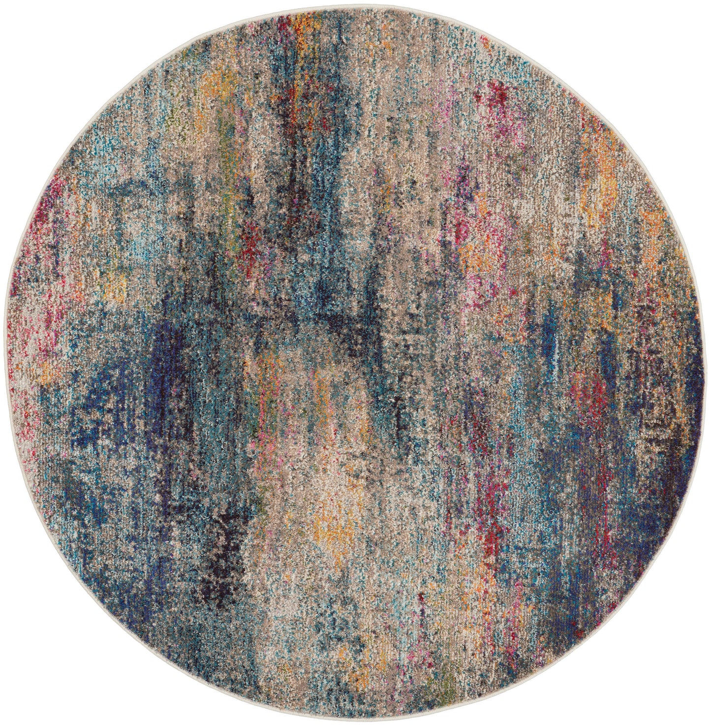 Nourison Celestial 5'3" x Round Multicolor Modern Indoor Rug