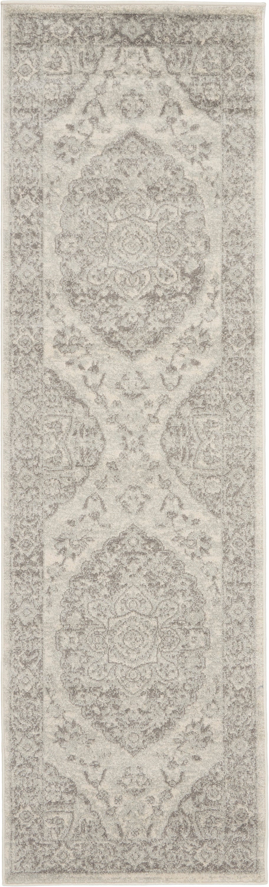 Nourison Tranquil 2'3" x 7'3" Ivory/Grey Vintage Indoor Rug