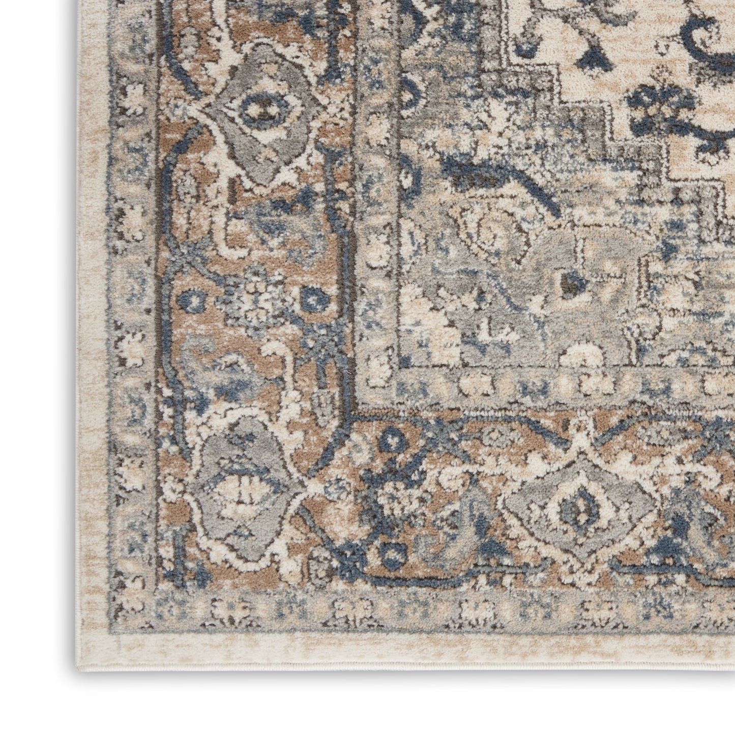 Nourison Quarry 2'2" x 7'6" Ivory Grey Farmhouse Indoor Rug