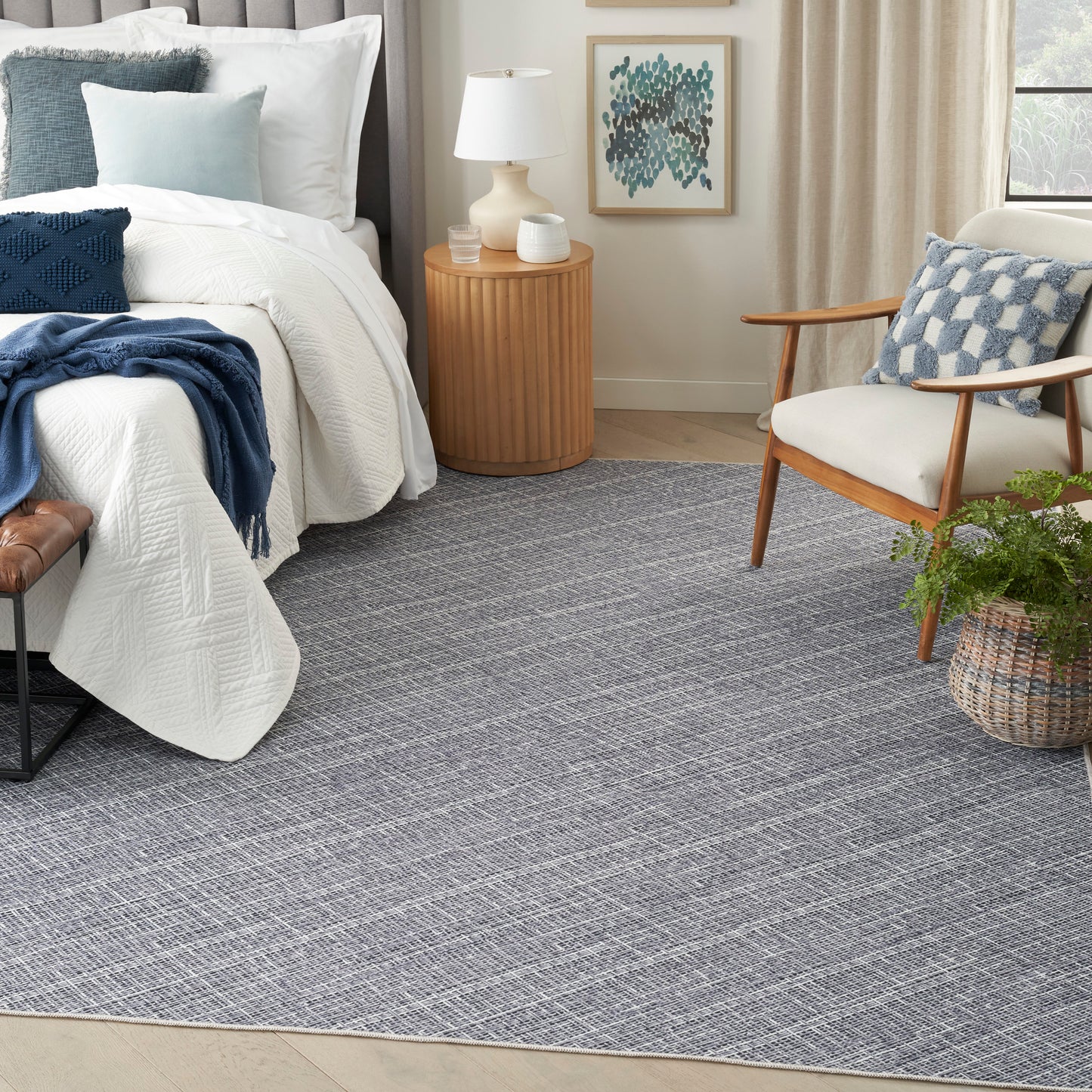 Nourison Nourison Washables 6' x 9' Grey Modern Indoor Rug