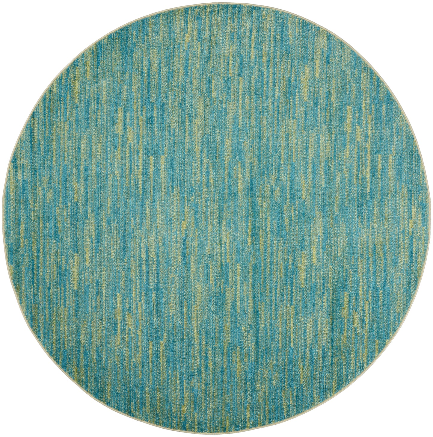 Nourison Nourison Essentials 8' x Round Blue Green Outdoor Rug