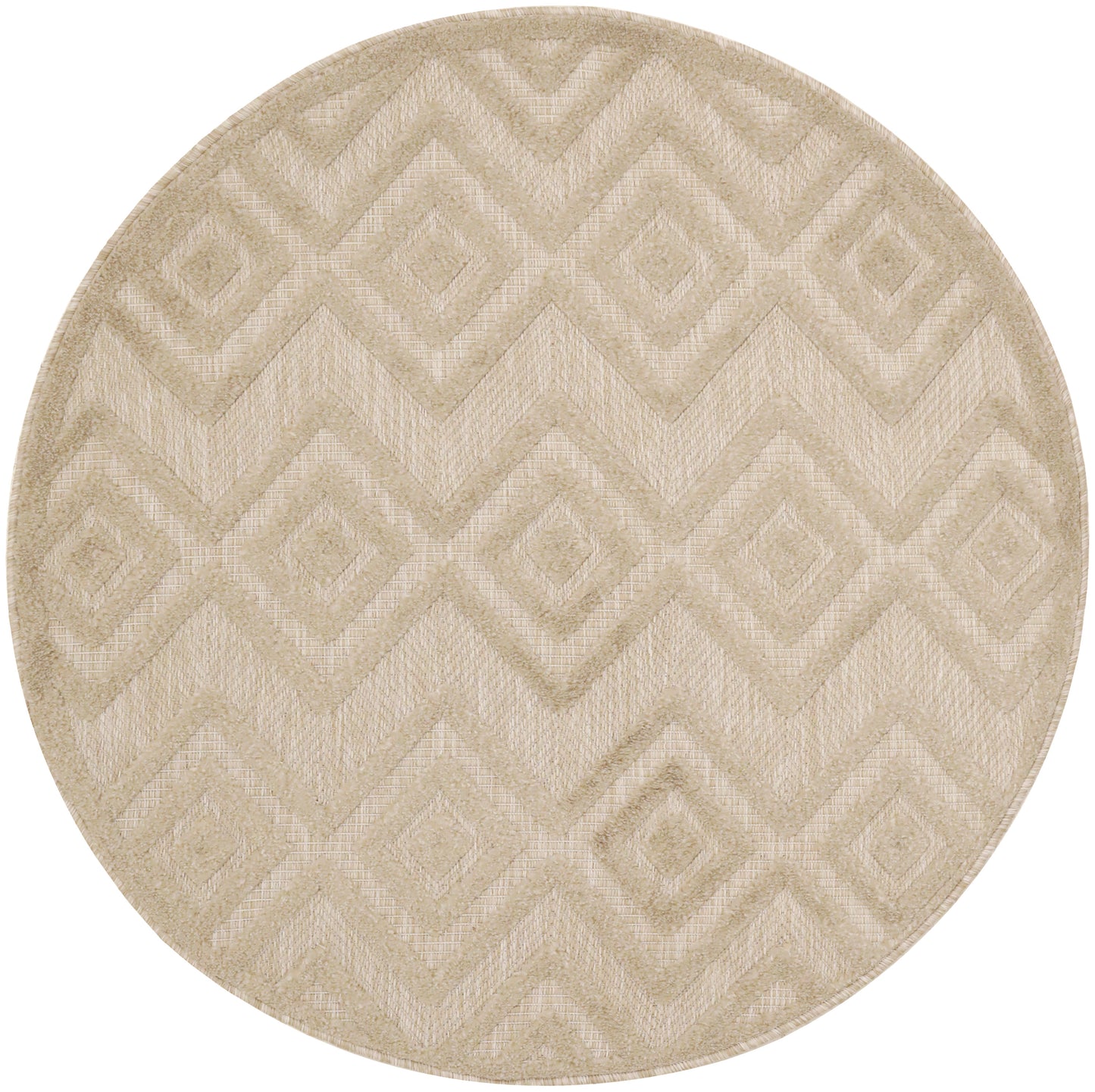 Nourison Versatile 4' x Round Cream Modern Rug