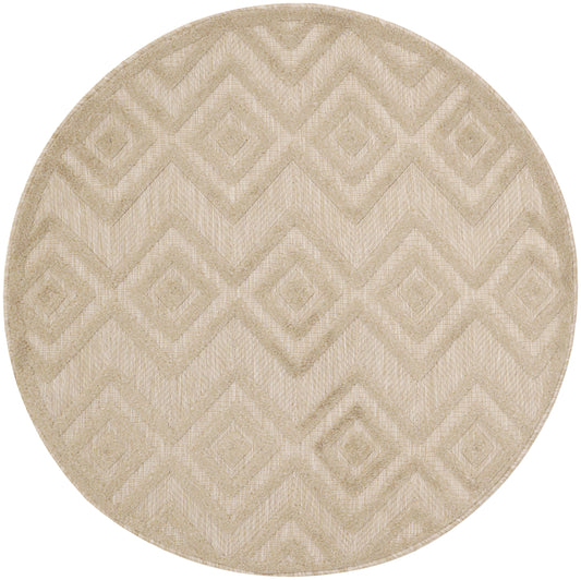 Nourison Versatile 4' x Round Cream Modern Rug