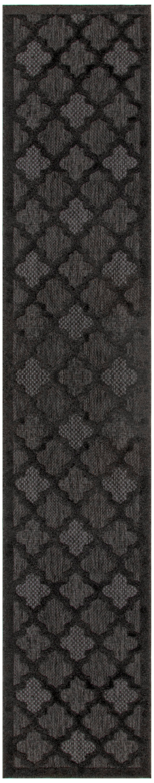 Nourison Easy Care 2'2" x 16' Charcoal Black Modern Rug