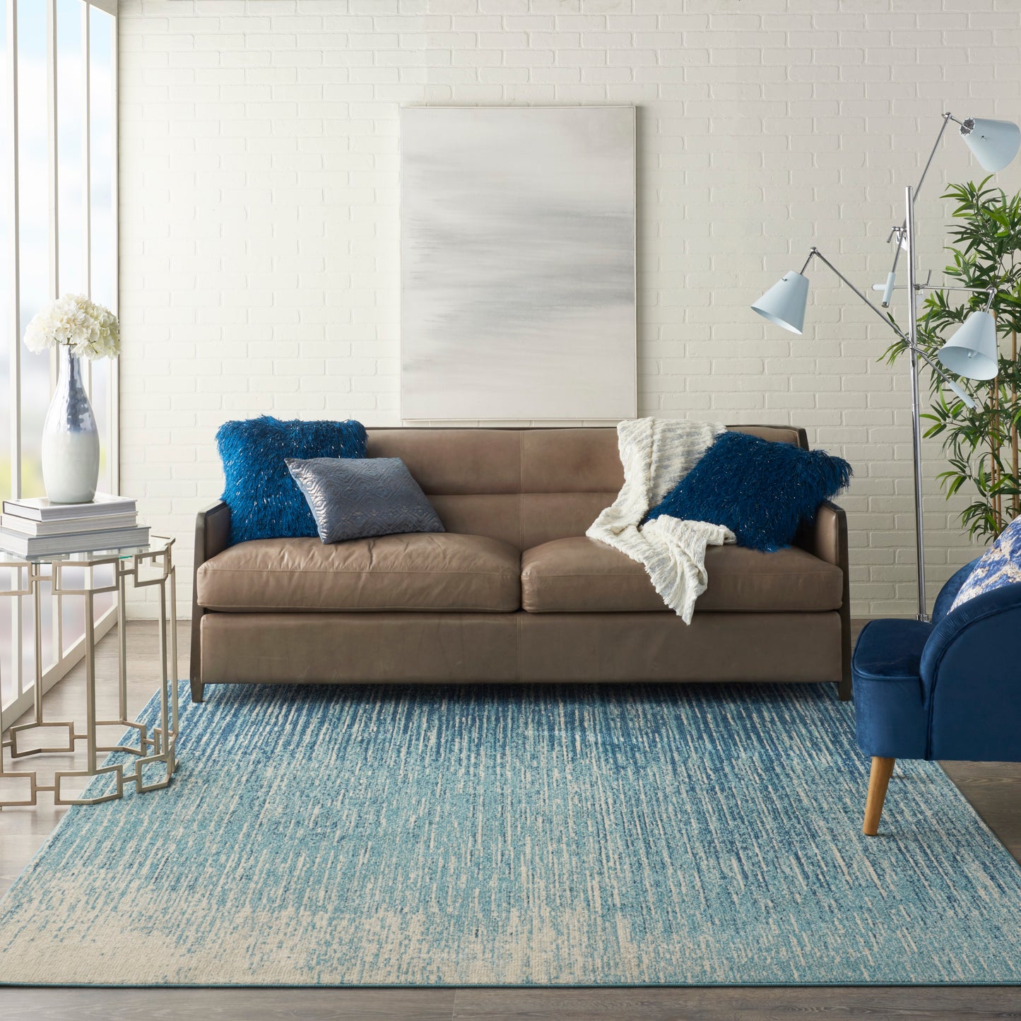 Nourison Passion 8' x 10' Navy/Light Blue Modern Indoor Rug