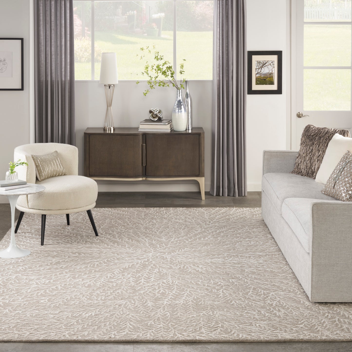 Michael Amini Ma30 Star 8'6" x 11'6" Taupe Modern Indoor Rug