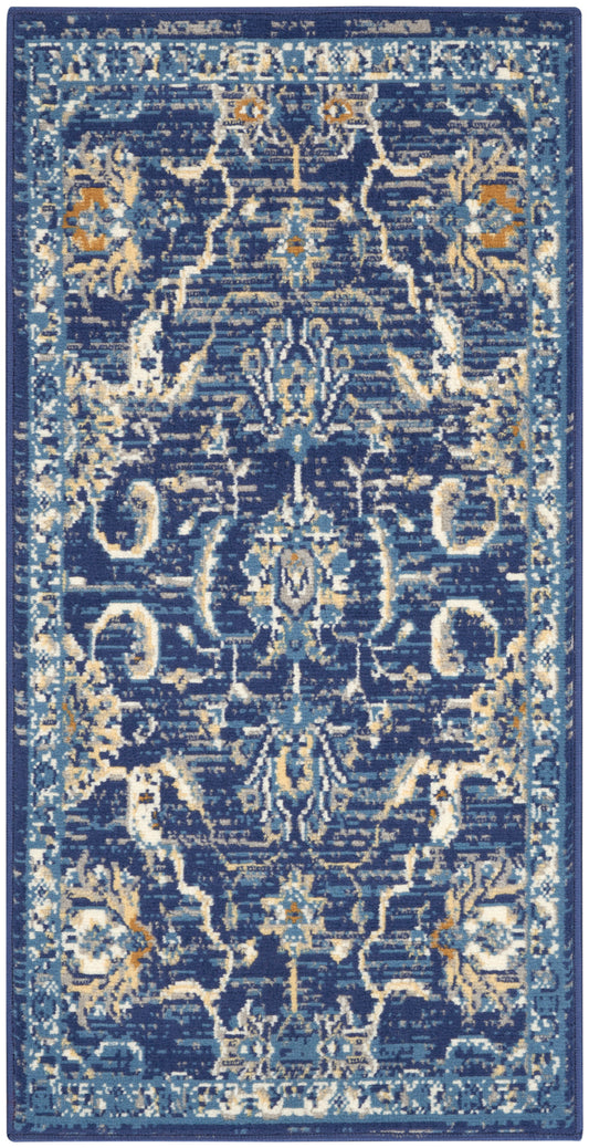 Nourison Grafix 3' x 5' Navy Vintage Indoor Rug