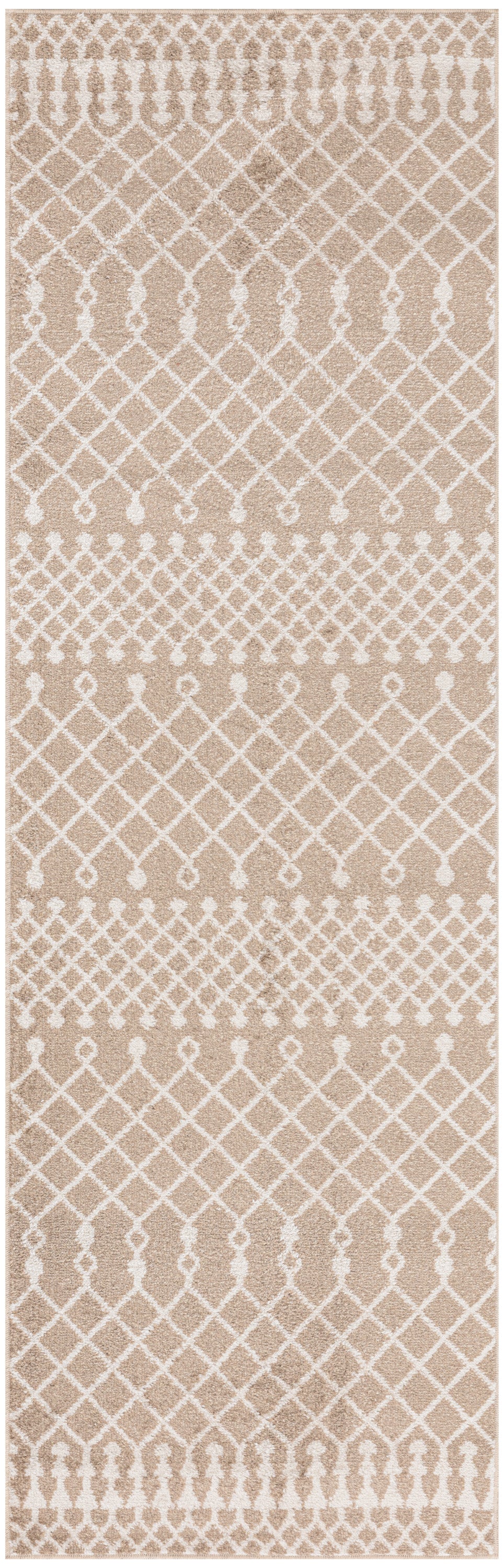 Nourison Astra Machine Washable 2' x 6' Taupe Bohemian Indoor Rug