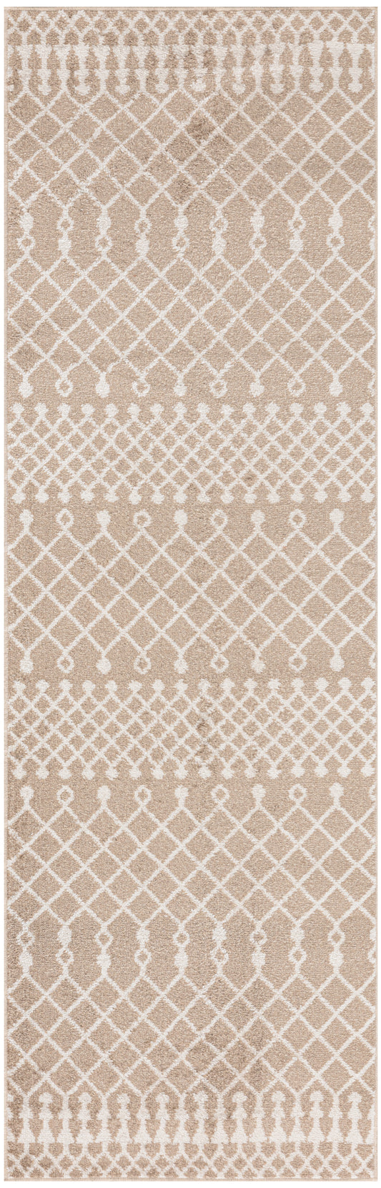 Nourison Astra Machine Washable 2' x 6' Taupe Bohemian Indoor Rug