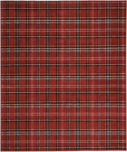 Nourison Grafix 9' x 12' Red Farmhouse Indoor Rug