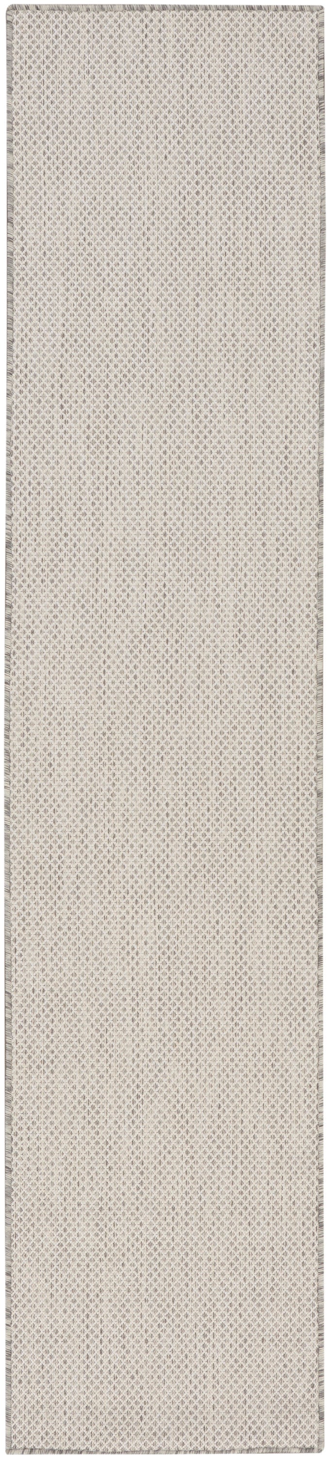 Nourison Courtyard 2'2" x 10' Ivory/Silver Modern Rug