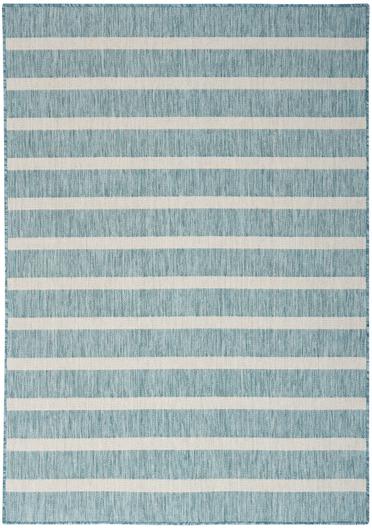 Nourison Positano 5' x 7' Aqua Ivory Modern Rug