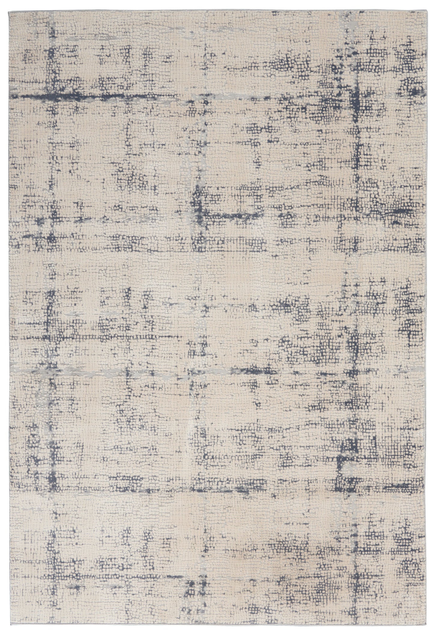 Nourison Rustic Textures 5'3" x 7'3" Ivory/Blue Modern Indoor Rug