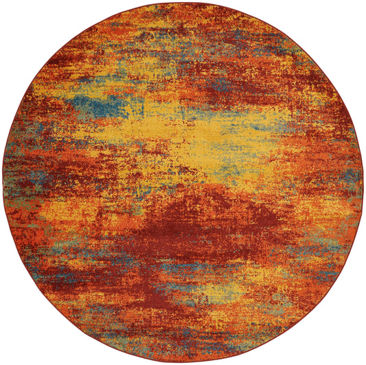 Nourison Nourison Essentials 8' x Round Flame Modern Rug