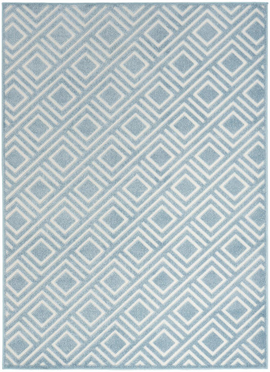 Nourison Care Free 6'7" x 9'2" Blue Modern Indoor Rug