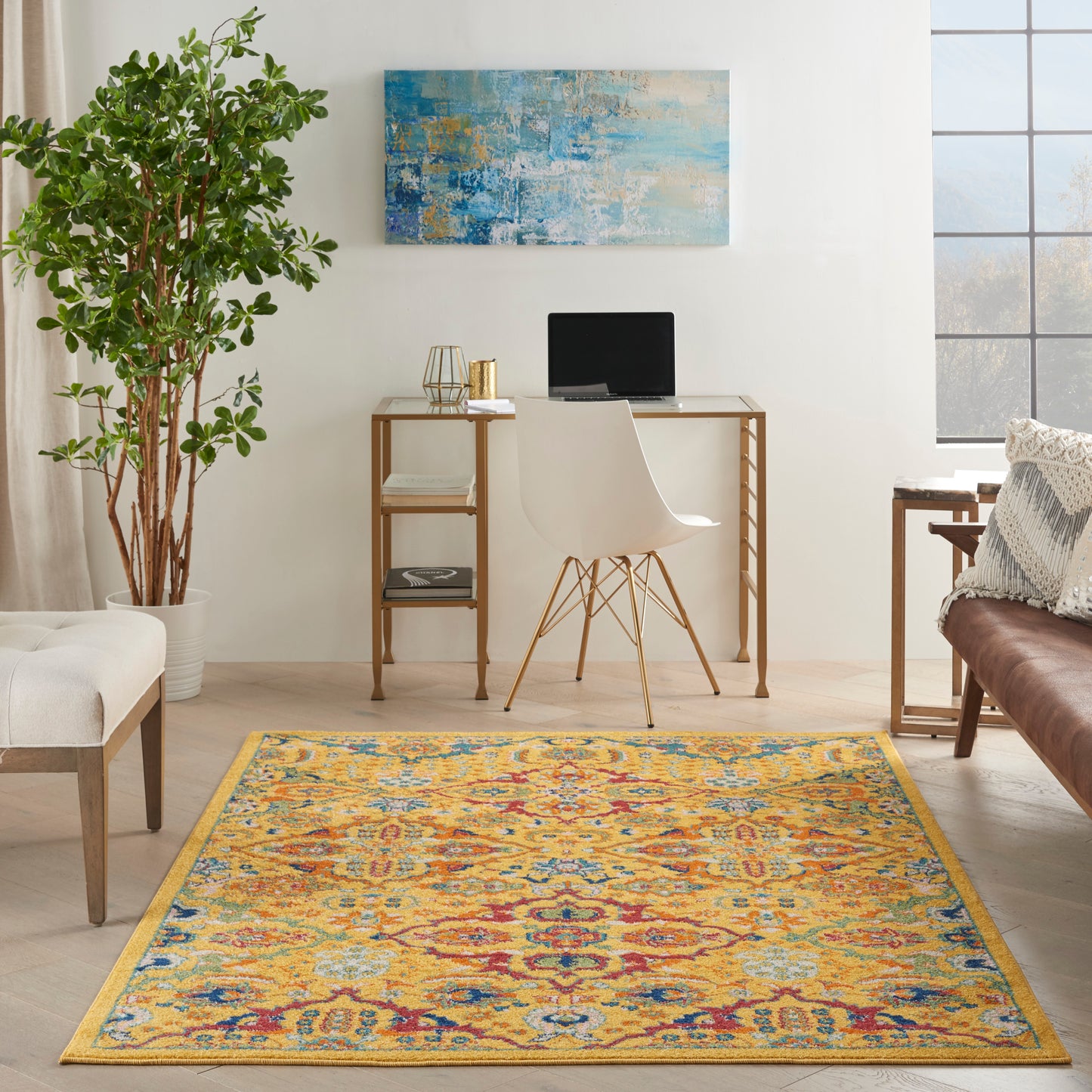 Nourison Allur 6' x 9' Yellow Multicolor Bohemian Indoor Rug