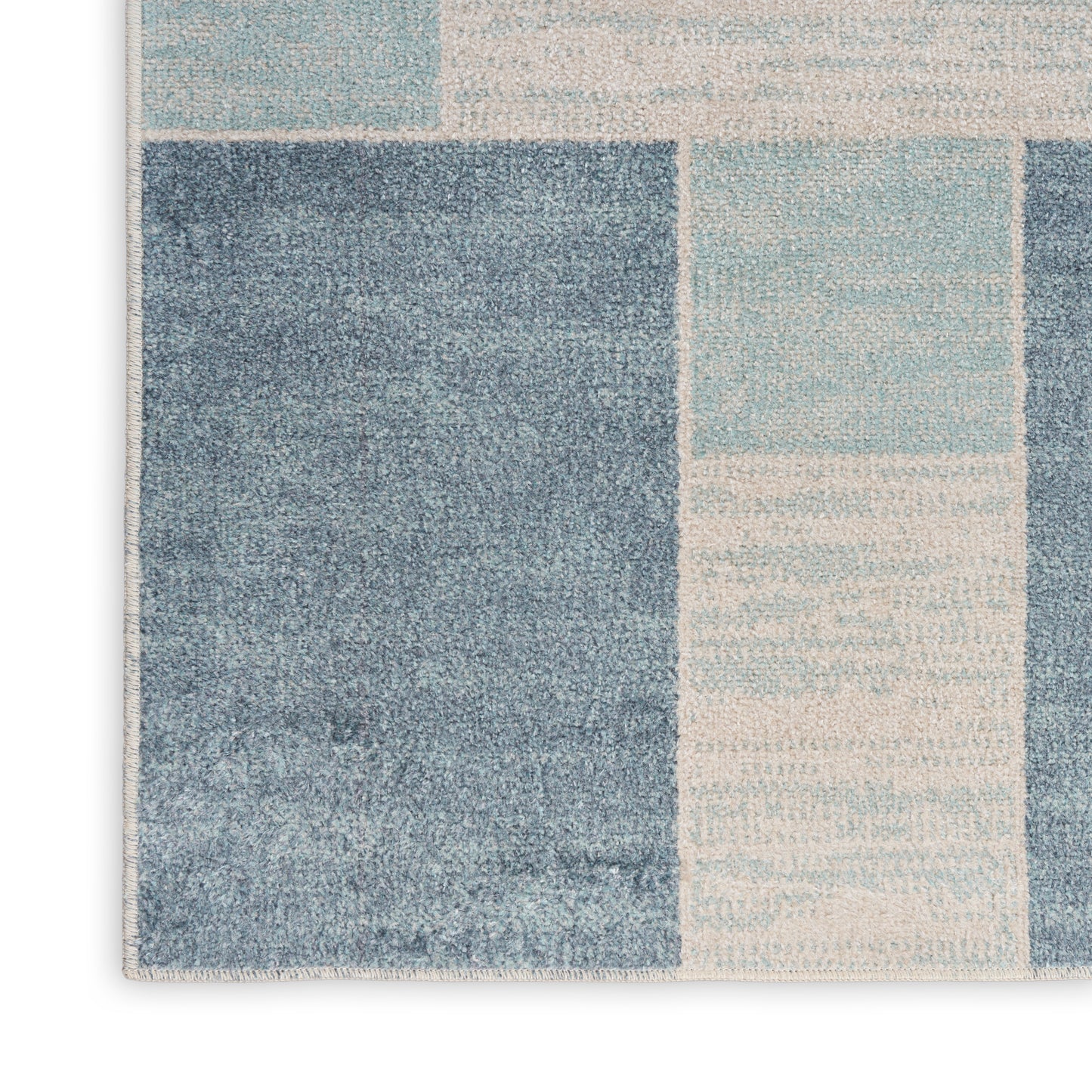 Nourison Astra Machine Washable 9' x 12' Blue Ivory Modern Indoor Rug