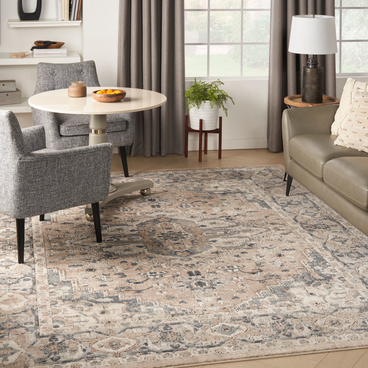 Nourison Quarry 8'10" x 11'10" Beige Grey Farmhouse Indoor Rug