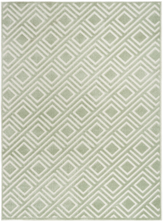 Nourison Care Free 6'7" x 9'2" Green Modern Indoor Rug