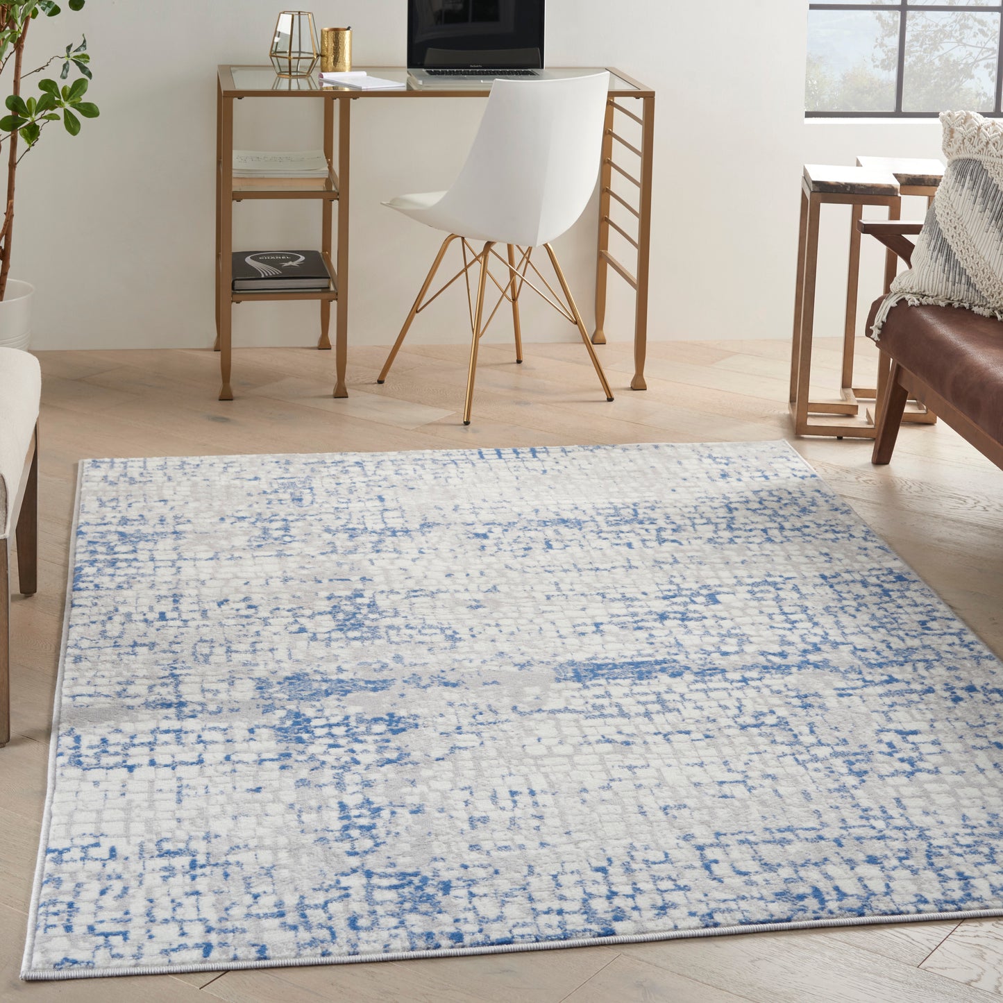 Nourison Whimsicle 4' x 6' Grey Blue Modern Indoor Rug