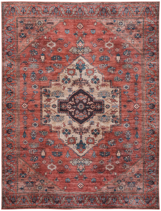 Nourison Grand Washables 7'10" x 9'10" Rust Multicolor Vintage Indoor Rug