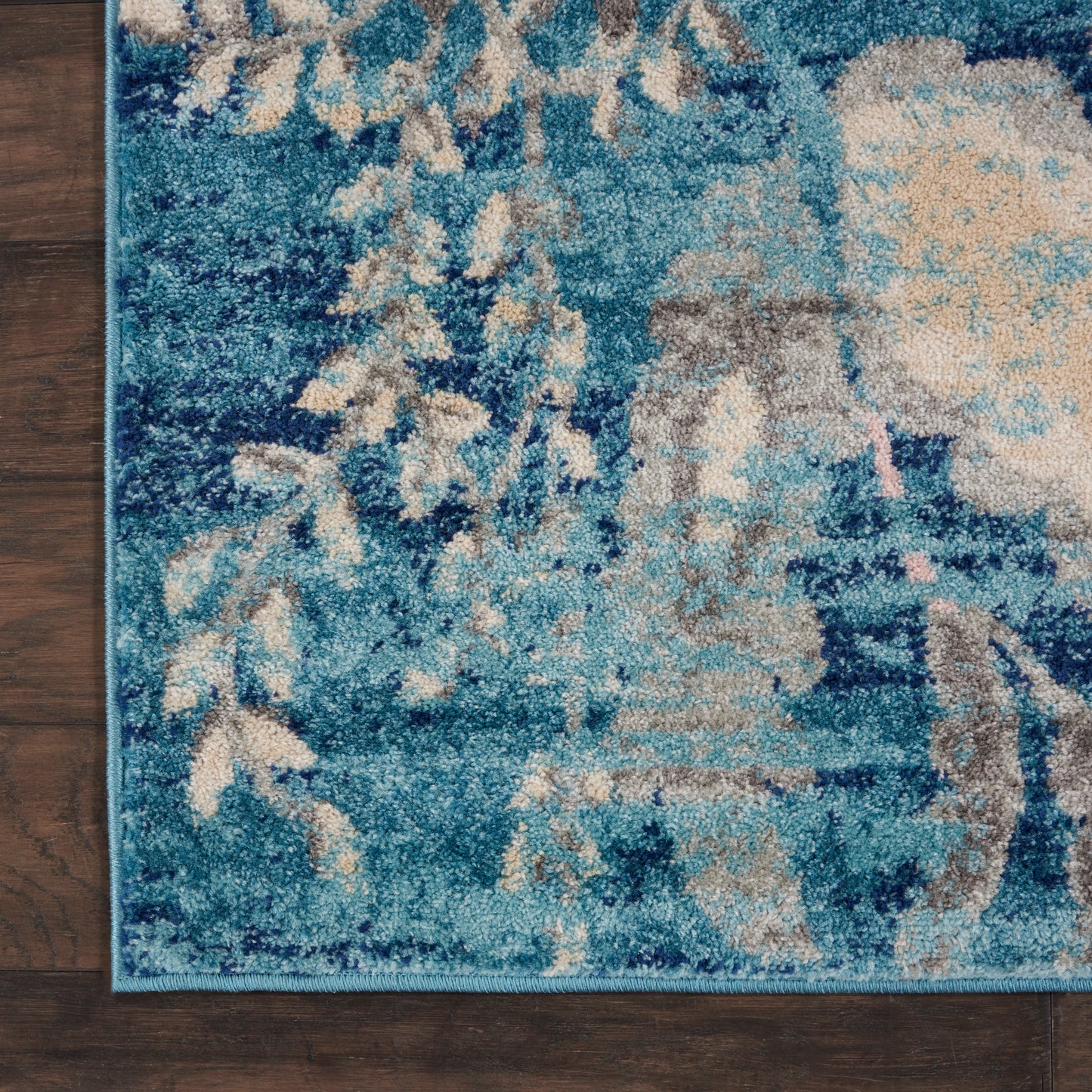 Nourison Tranquil 8'10" x 11'10" Turquoise Vintage Indoor Rug