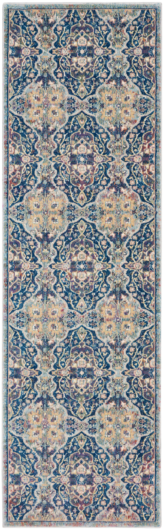 Nourison Ankara Global 2'4" x 8' Navy Multicolor Bohemian Indoor Rug