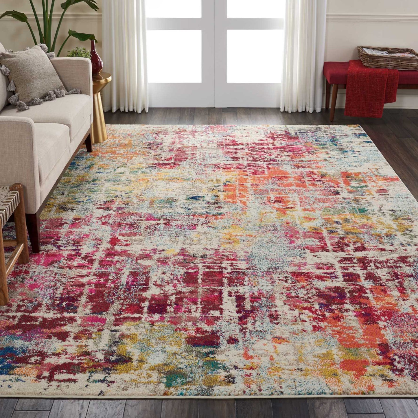 Nourison Celestial 7'10" x 10'6" Pink/Multicolor Modern Indoor Rug