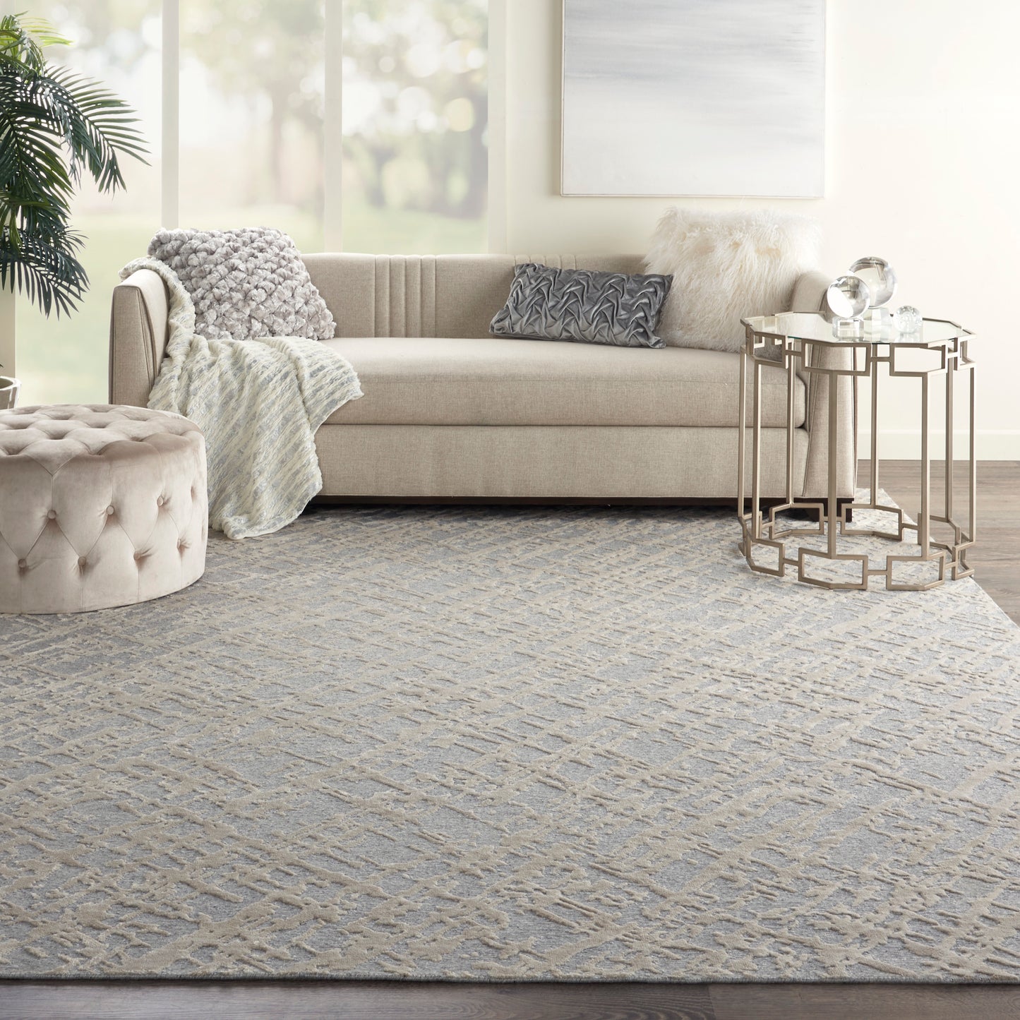 Nourison Divine 9'9" x 13'9" Sand Storm Modern Indoor Rug