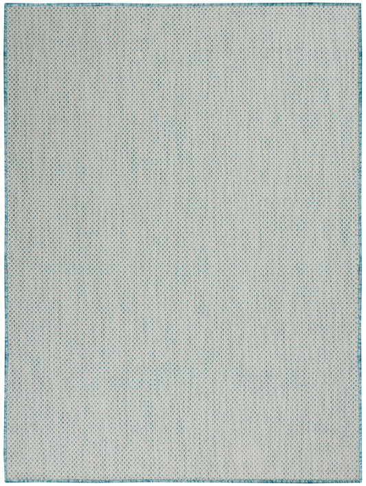 Nourison Courtyard 5' x 7' Ivory Aqua Modern Rug