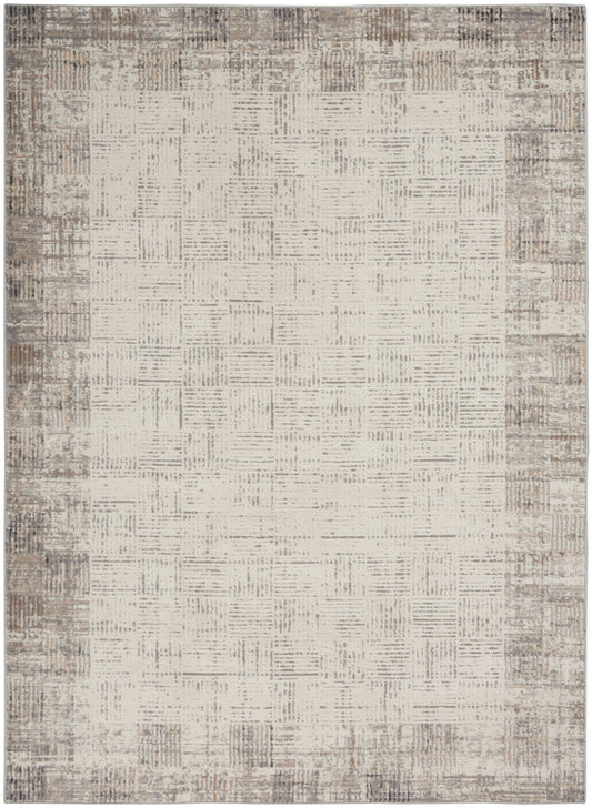 Nourison Elation 4' x 6' Ivory Grey Modern Indoor Rug