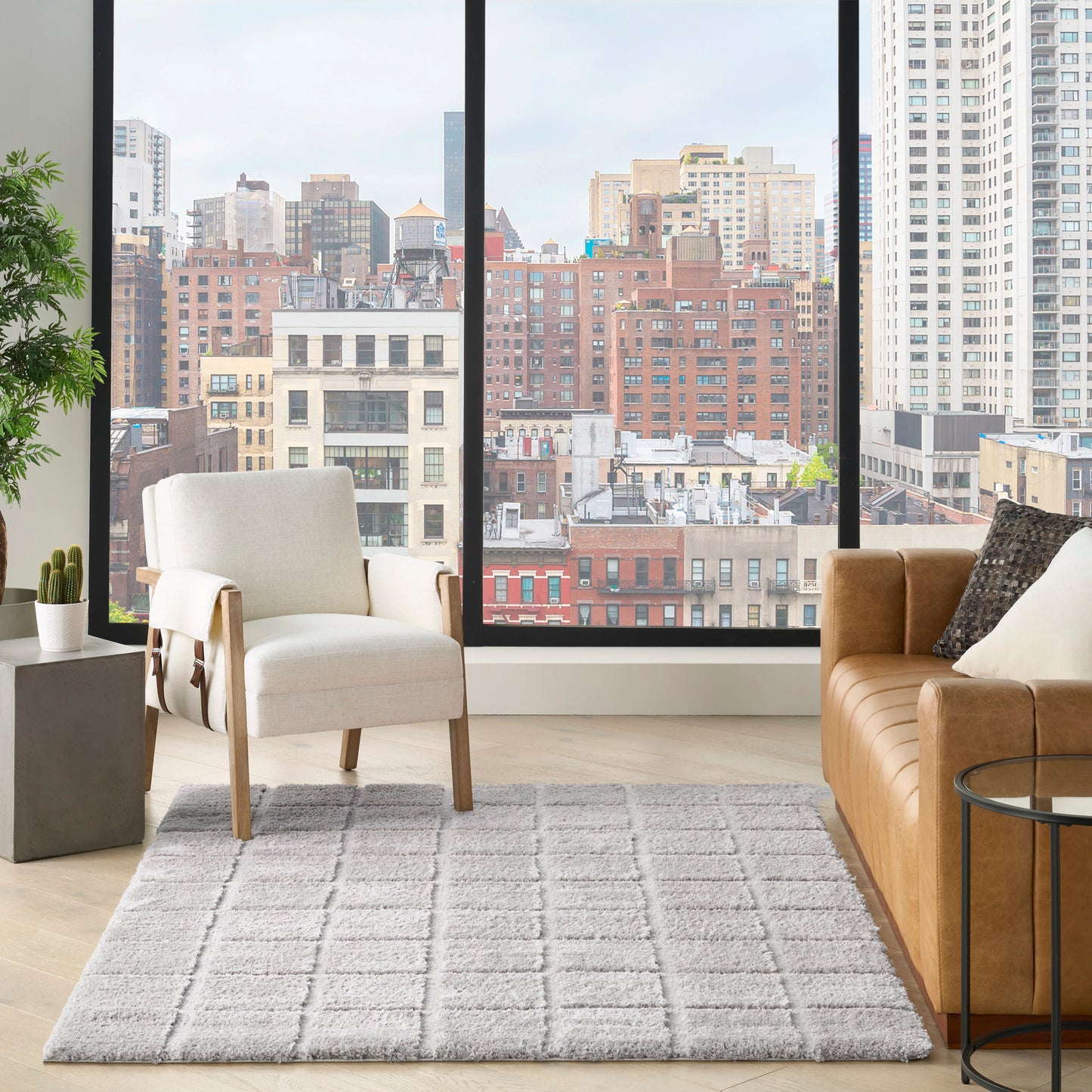 DKNY West End Ave 6' x 9' Grey Modern Indoor Rug