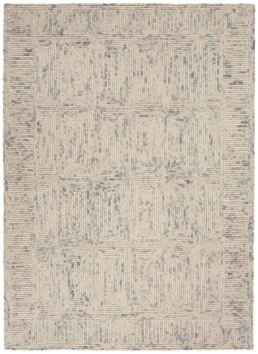 Nourison Colorado 3'9" x 5'9" Ivory Grey Teal Modern Indoor Rug