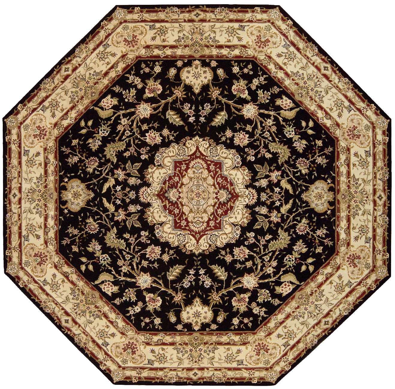 Nourison Nourison 2000 10' x Octagon Black Traditional Indoor Rug