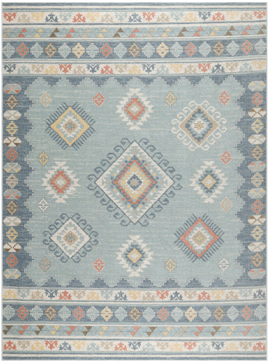 Nourison Washable Decor 7'10" x 10' Light Blue Bohemian Indoor Rug