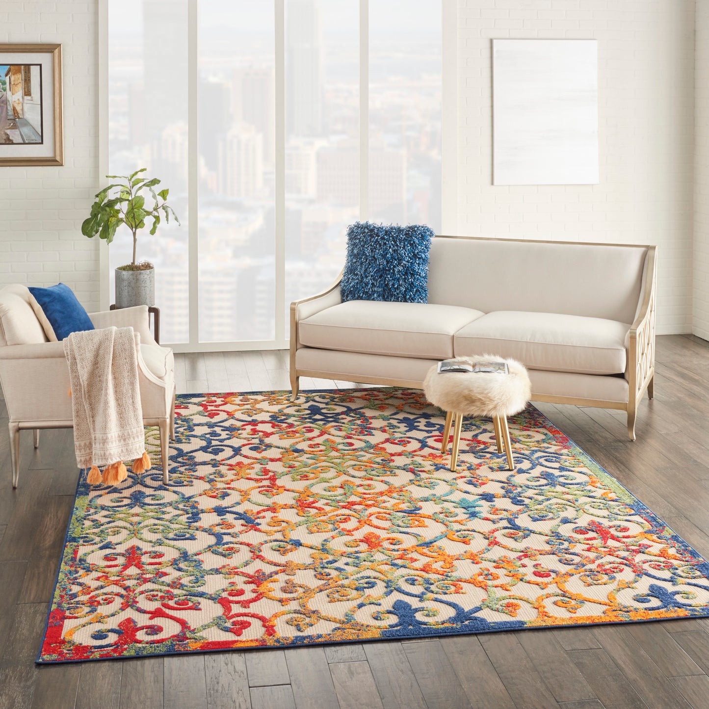 Nourison Aloha 9'6" x 13' Multicolor Contemporary Rug