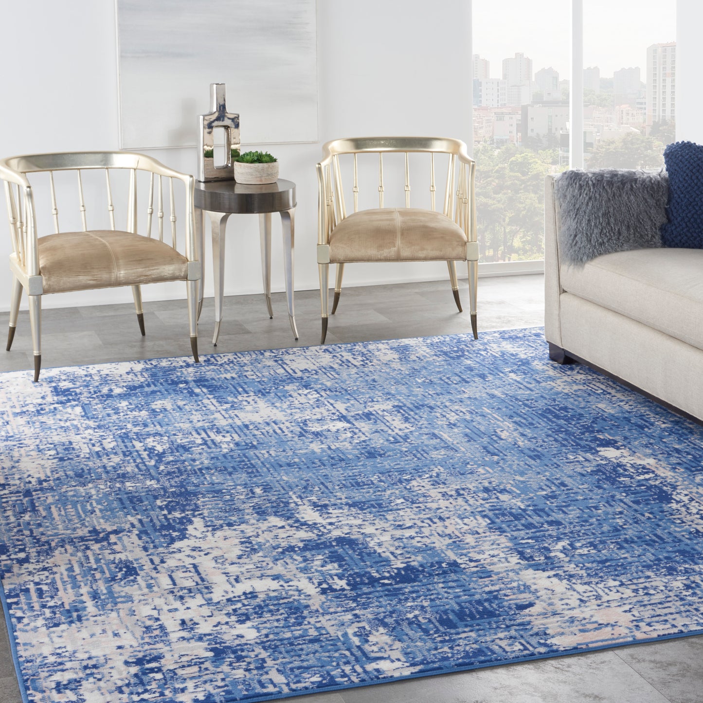 Nourison Whimsicle 8' x 10' Blue Ivory Modern Indoor Rug