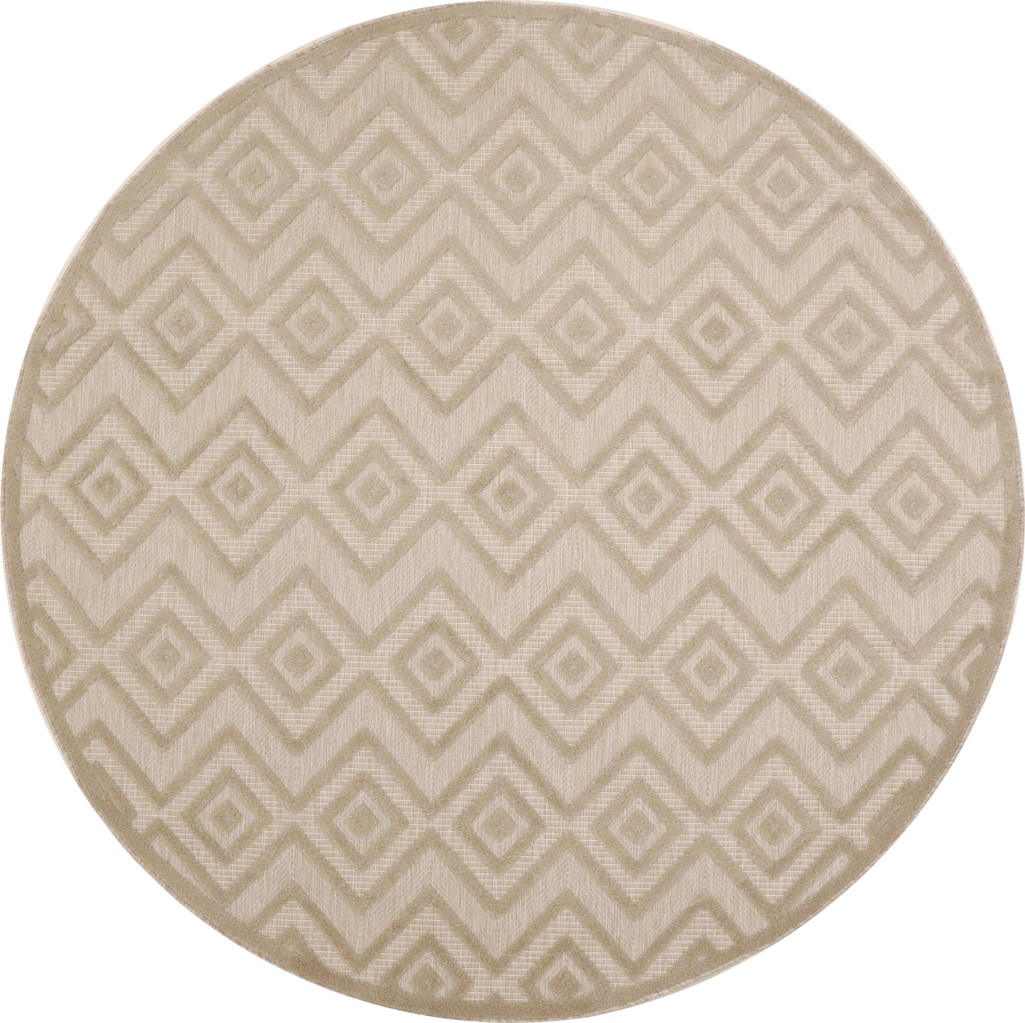 Nourison Versatile 8' x Round Cream Modern Rug