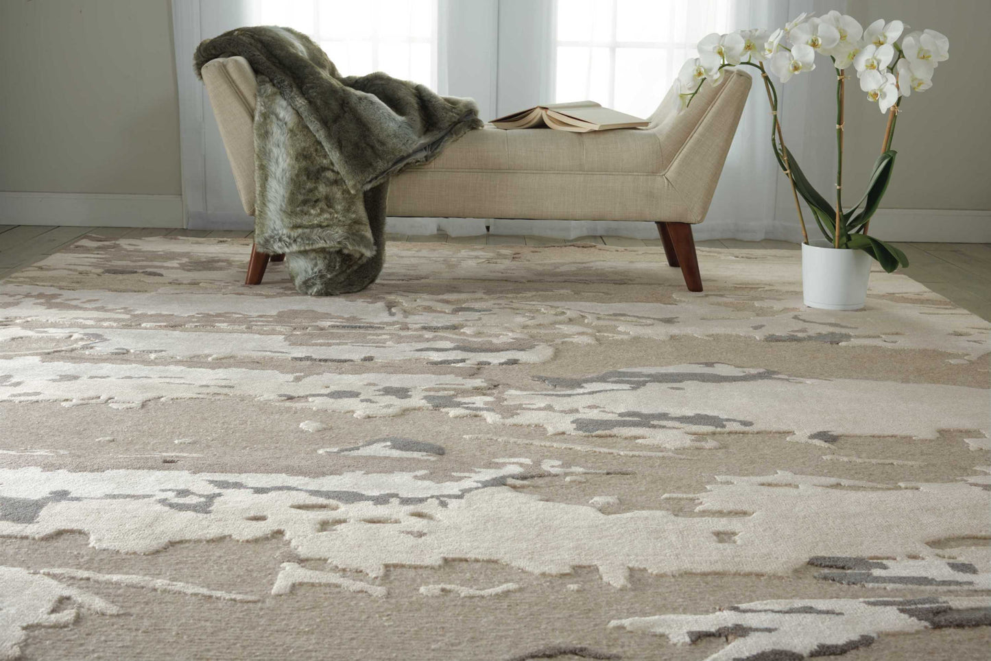 Nourison Divine 7'9" x 9'9" Ash Modern Indoor Rug