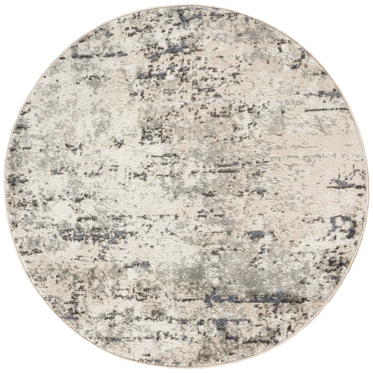 Nourison Quarry 8' x Round Ivory Blue Grey Modern Indoor Rug