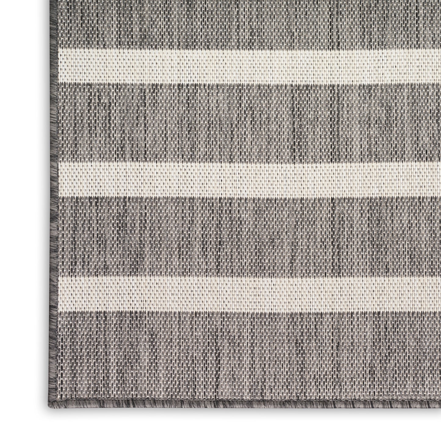 Nourison Positano 2' x 6' Charcoal Ivory Modern Rug