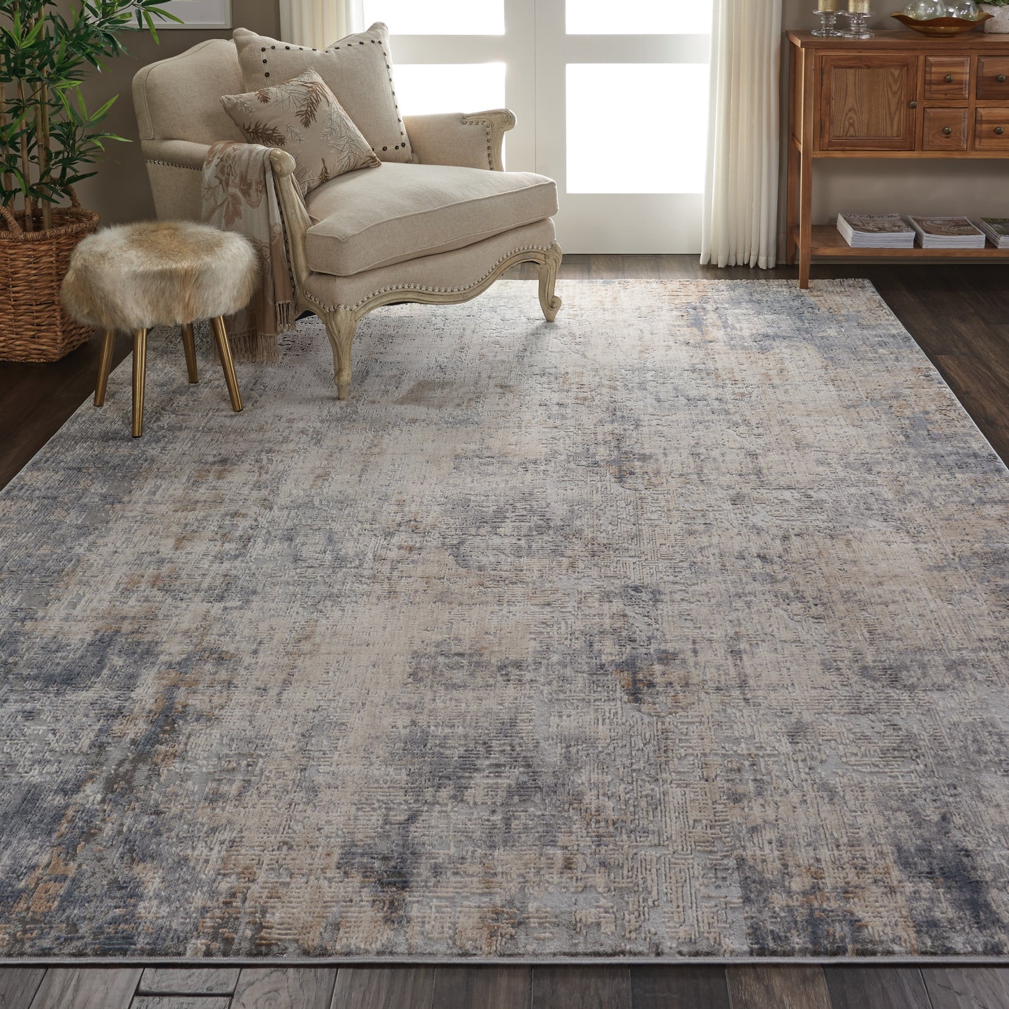 Nourison Rustic Textures 9'3" x 12'9" Grey Beige Modern Indoor Rug