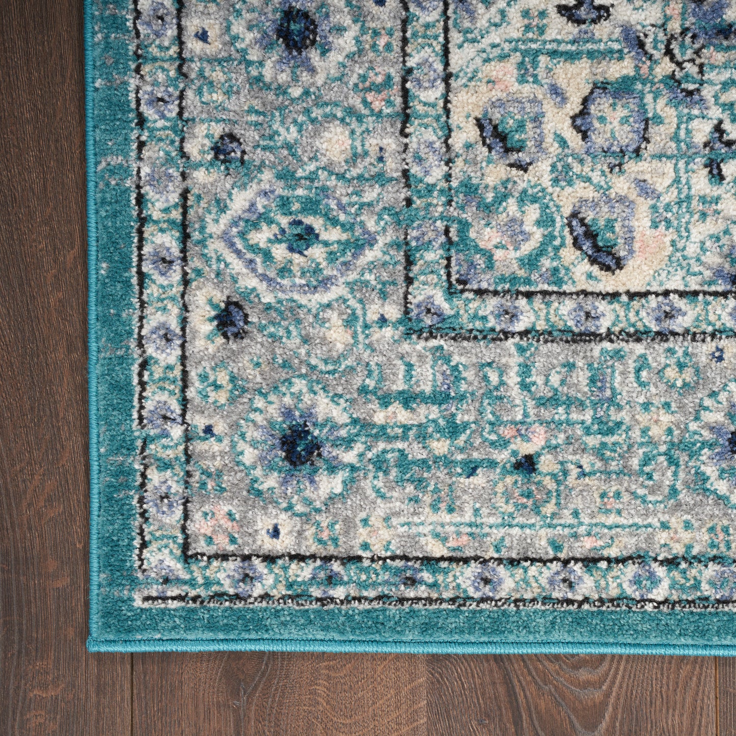 Nourison Passion 1'10" x 2'10" Turquoise Grey Bohemian Indoor Rug