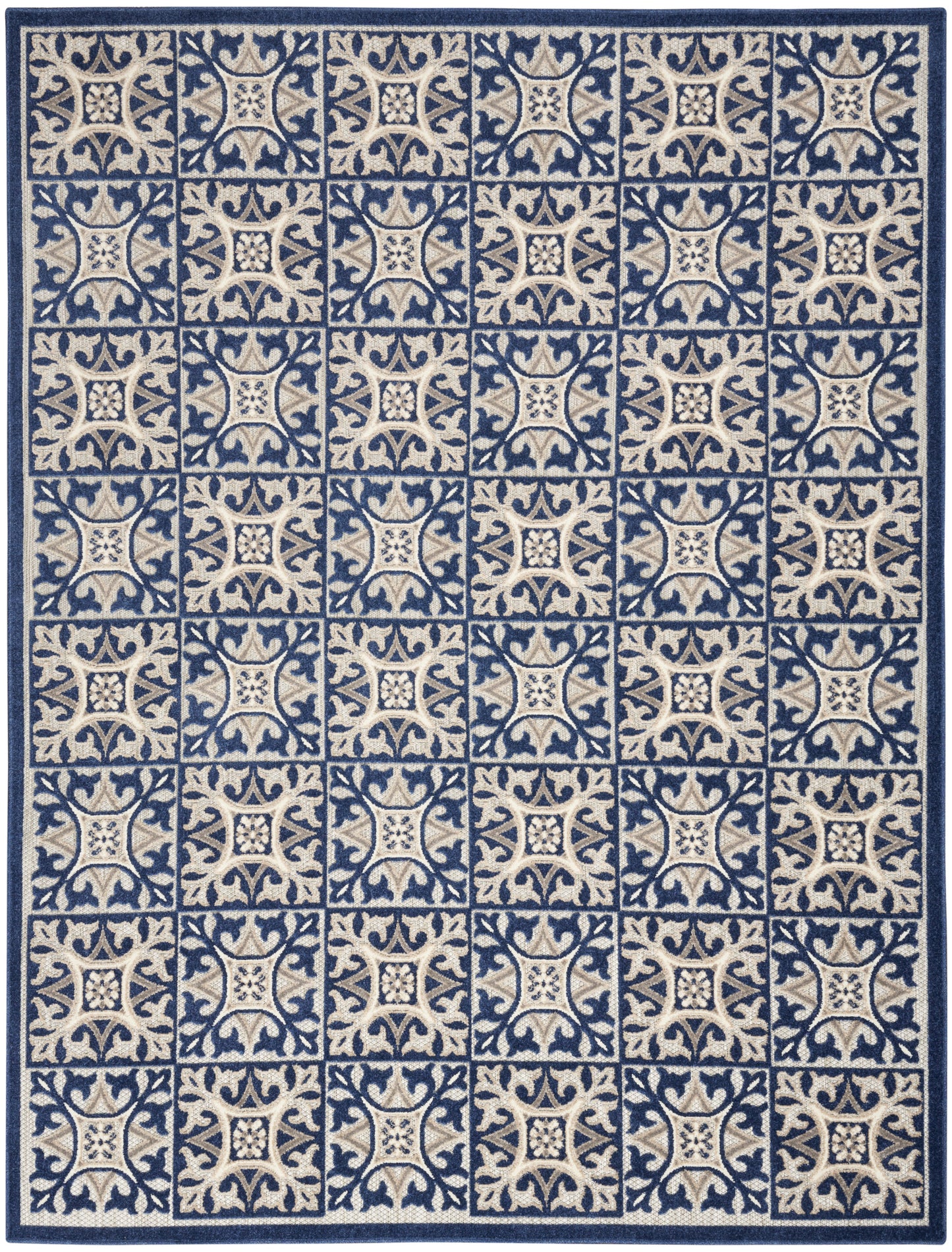 Nourison Aloha 7'10" x 10'6" Blue Contemporary Rug