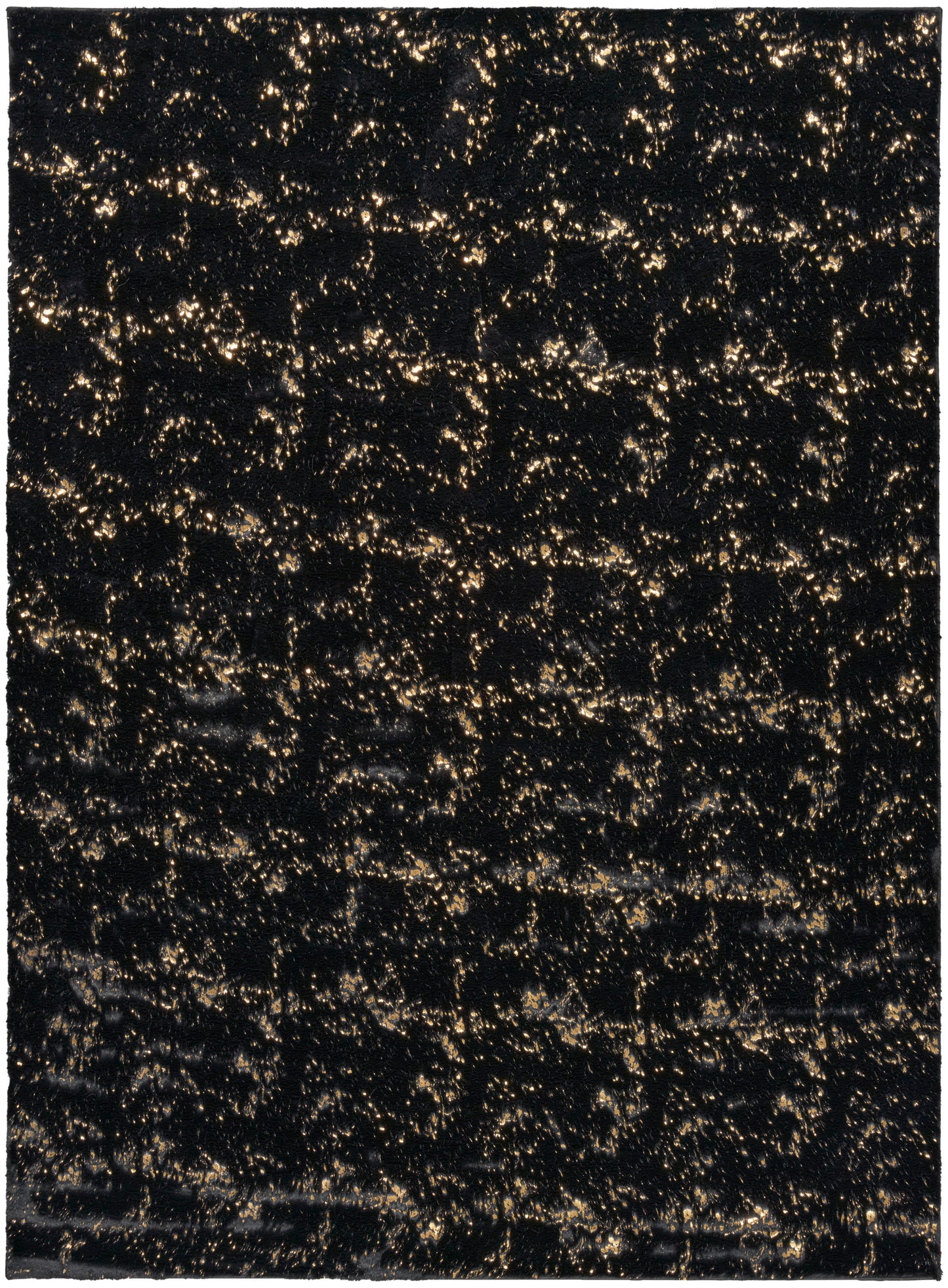 Nourison Cozy Shimmer 5'3" x 7'3" Black Gold Glam Indoor Rug